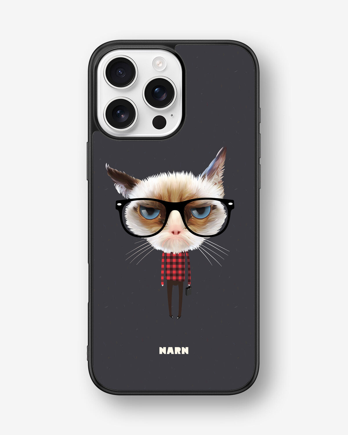 iPhone 16 Pro Max Hard Case – Hipster Cat - View 1