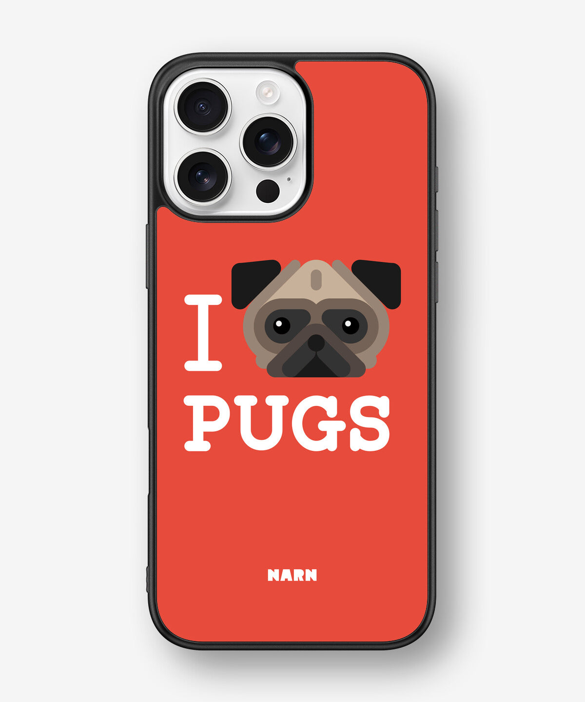 iPhone 16 Pro Max Hard Case – I Love Pugs - View 1