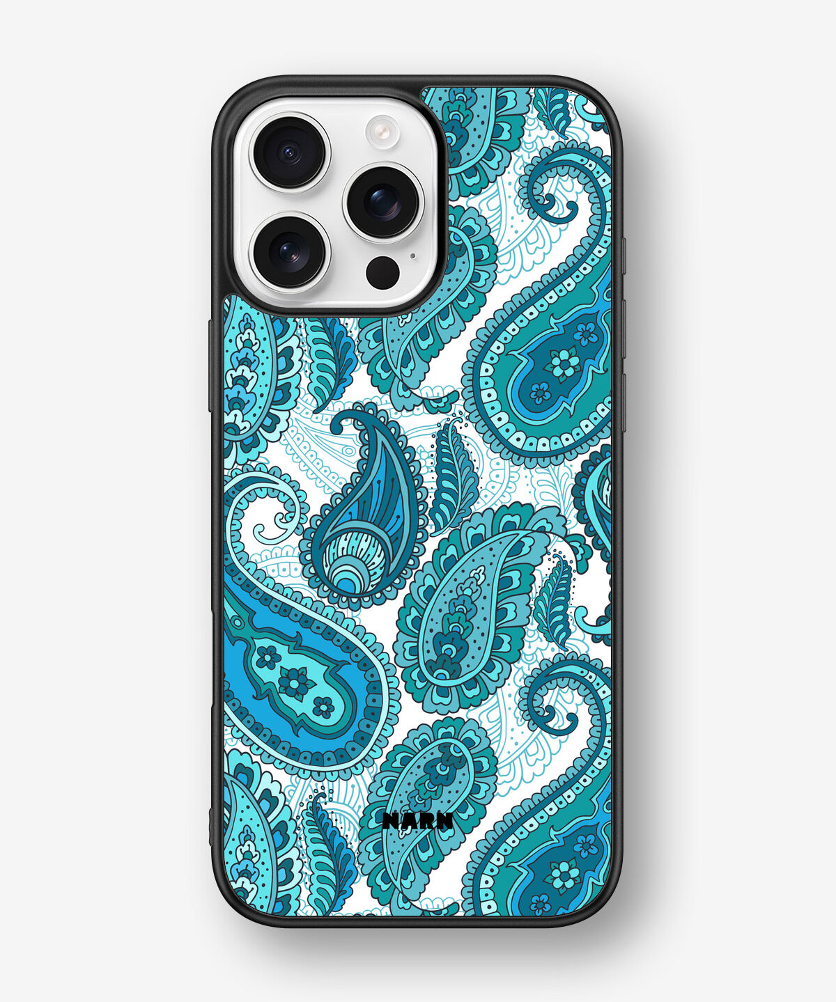 iPhone 16 Pro Max Hard Case – Turquoise Paisley - View 1