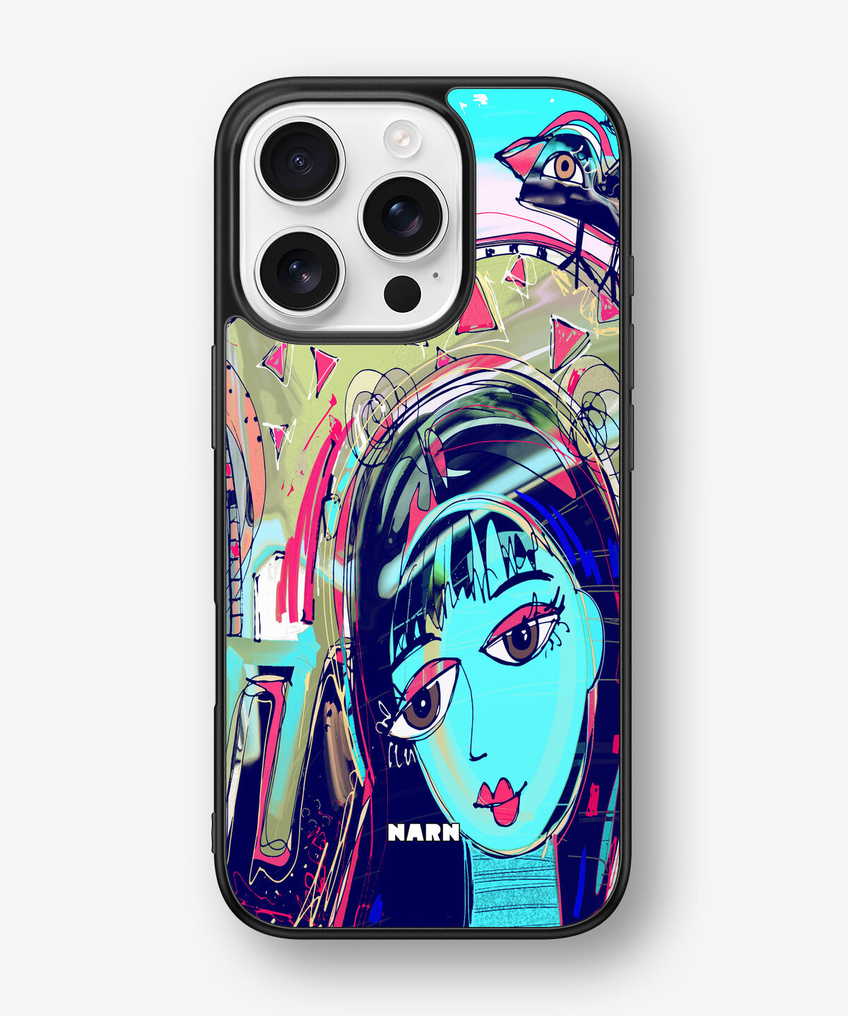 iPhone 16 Pro Hard Case – Abstract Cat - View 1