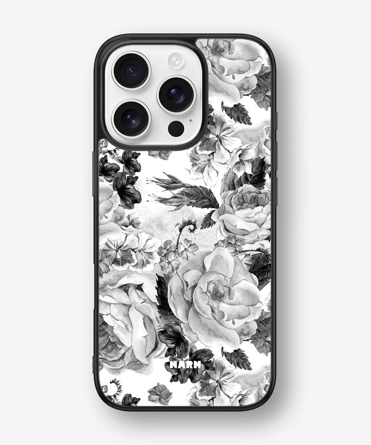 iPhone 16 Pro Hard Case – Black & White Bloom - View 1
