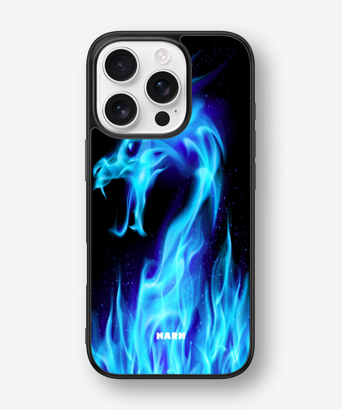 iPhone 16 Pro Hard Case – Blue Flames Dragon - View 1