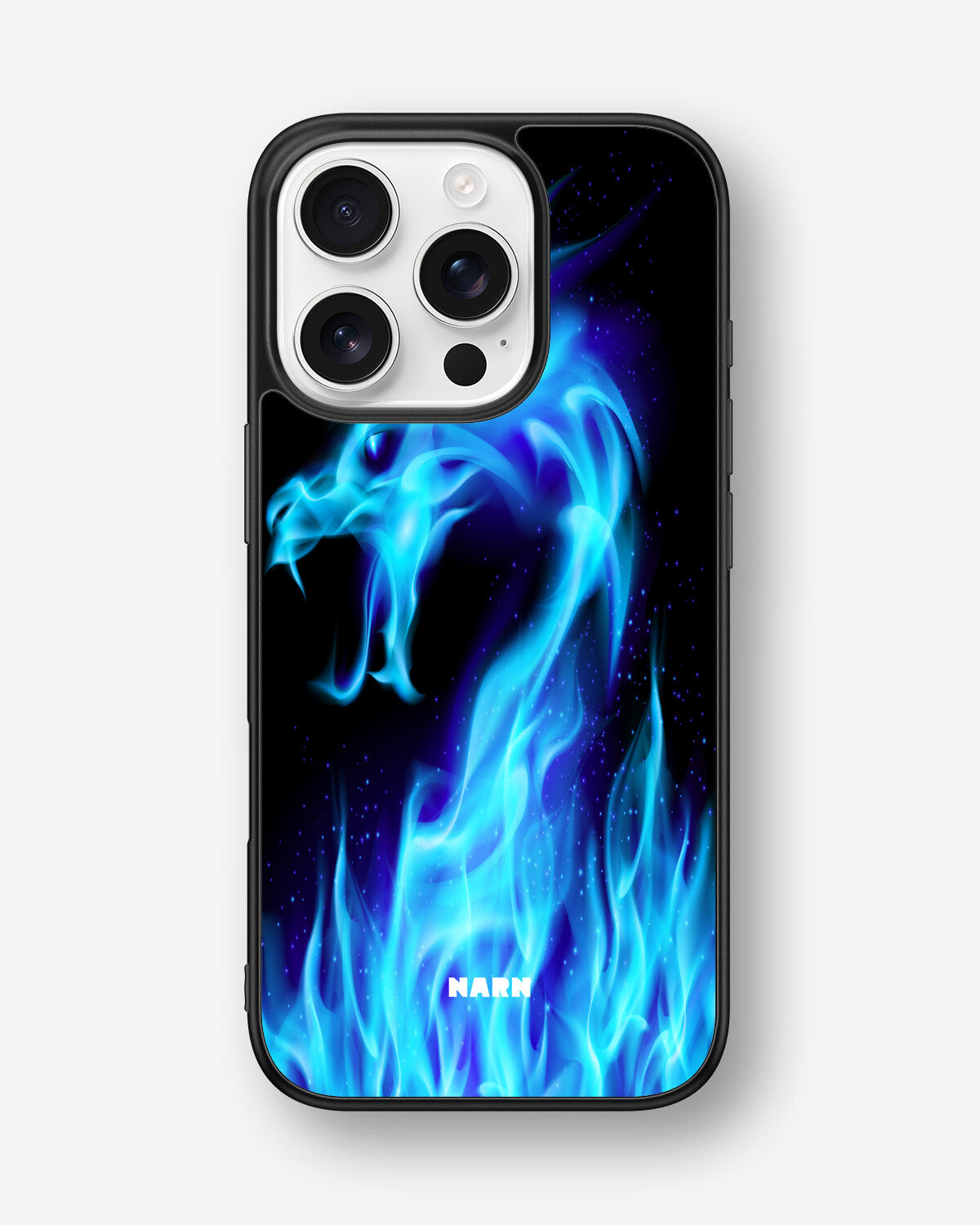 iPhone 16 Pro Hard Case – Blue Flames Dragon - View 1