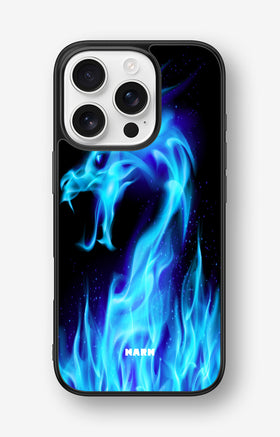 iPhone 16 Pro Hard Case – Blue Flames Dragon - View 1