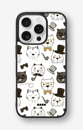 iPhone 16 Pro Hard Case – Cartoon Cats - View 1
