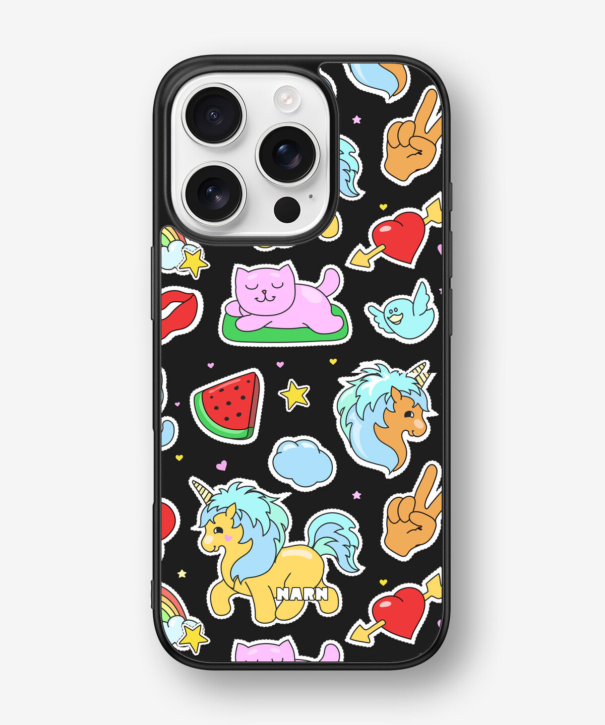 iPhone 16 Pro Hard Case – Cute Stickers - View 1
