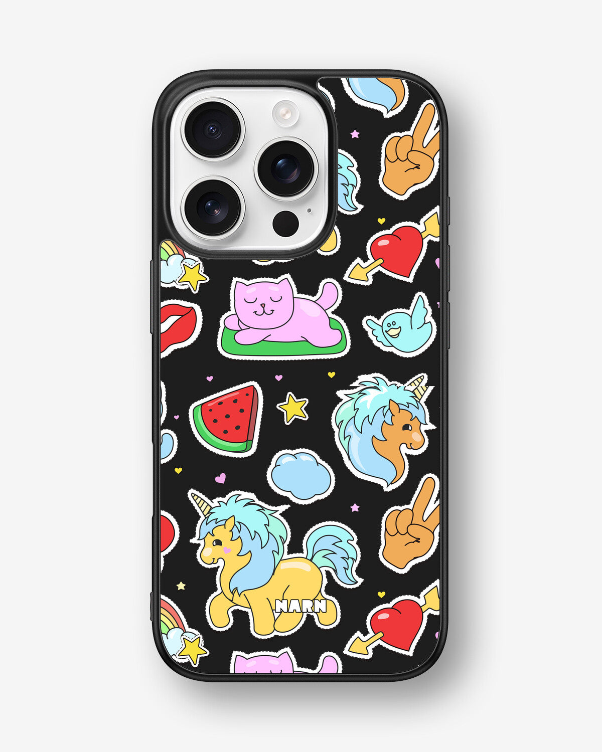 iPhone 16 Pro Hard Case – Cute Stickers - View 1