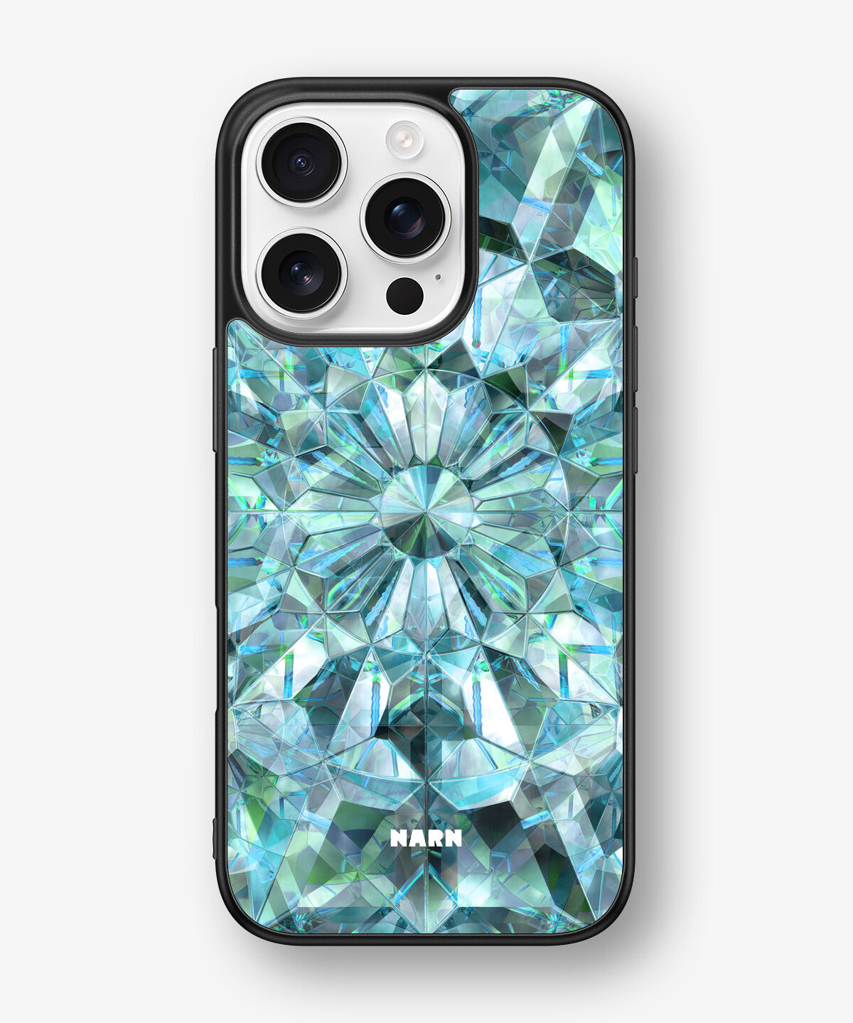 iPhone 16 Pro Hard Case – Green Crystals - View 1