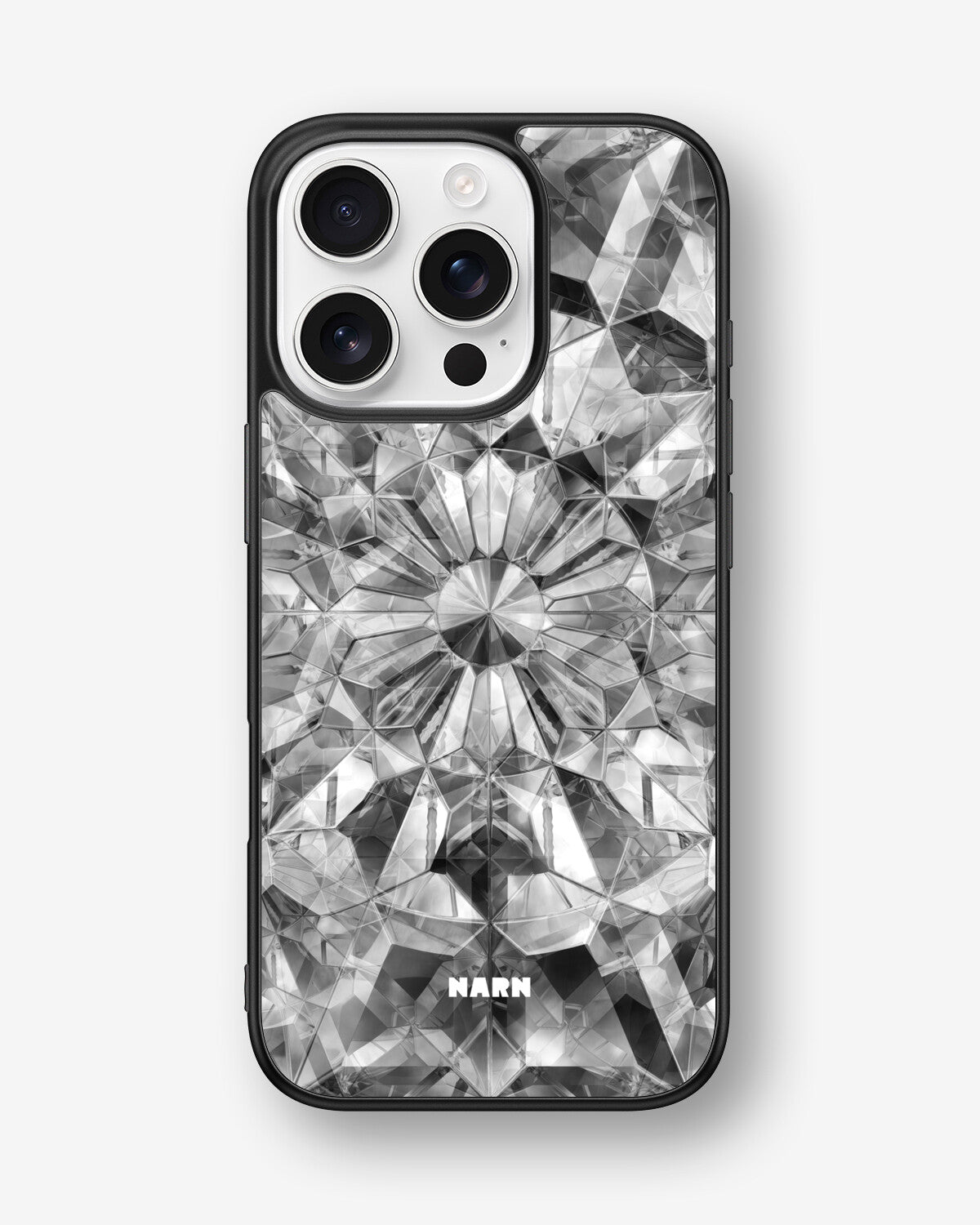 iPhone 16 Pro Hard Case – Grey Crystals - View 1