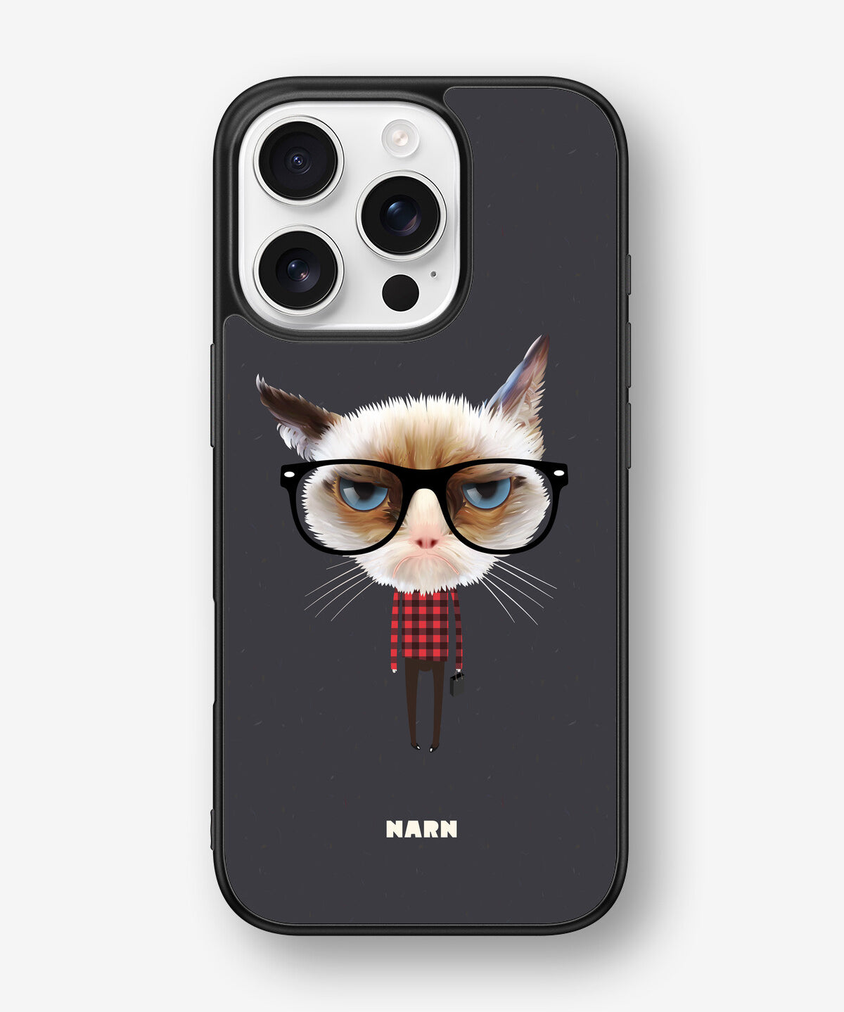 iPhone 16 Pro Hard Case – Hipster Cat - View 1