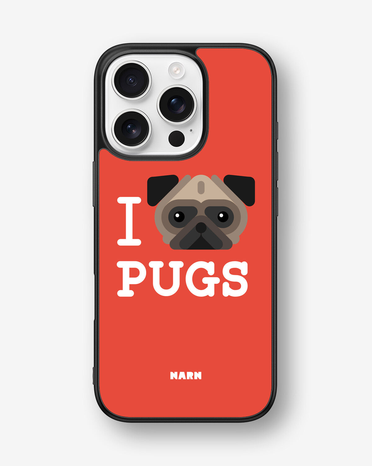 iPhone 16 Pro Hard Case – I Love Pugs - View 1