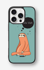 iPhone 16 Pro Hard Case – Slow Down Sloth - View 1