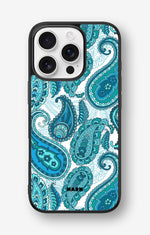 iPhone 16 Pro Hard Case – Turquoise Paisley - View 1