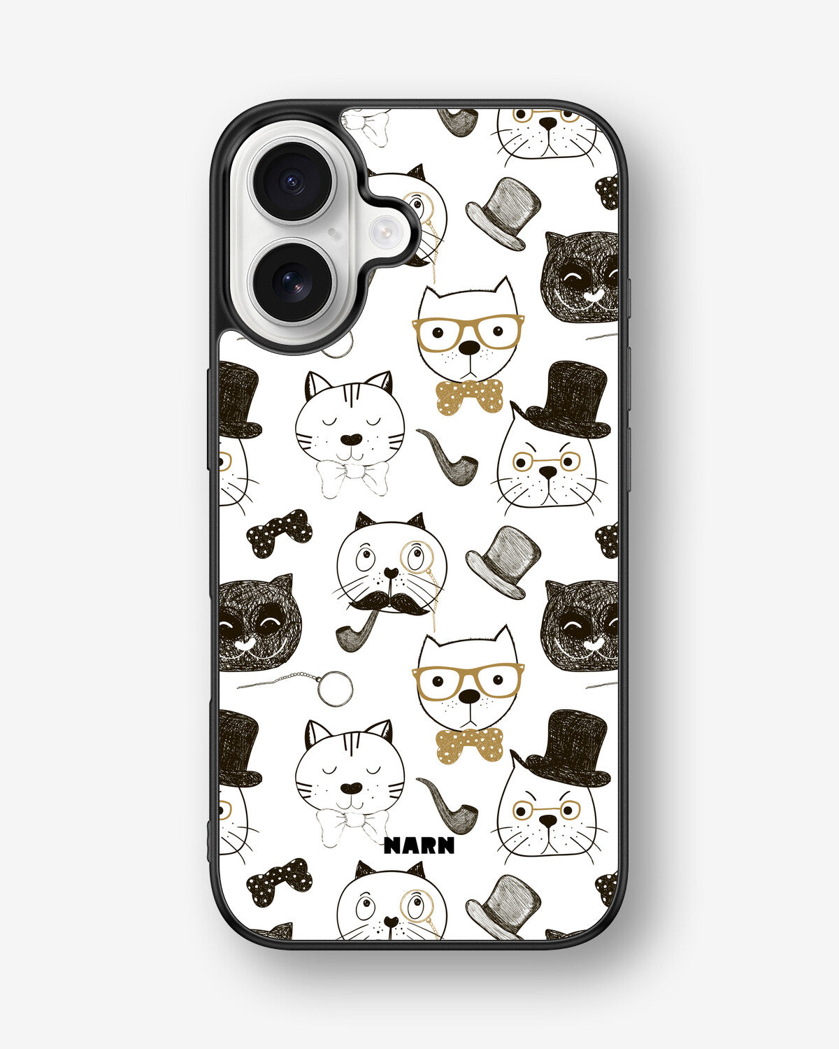 iPhone 16 Hard Case – Cartoon Cats - View 1