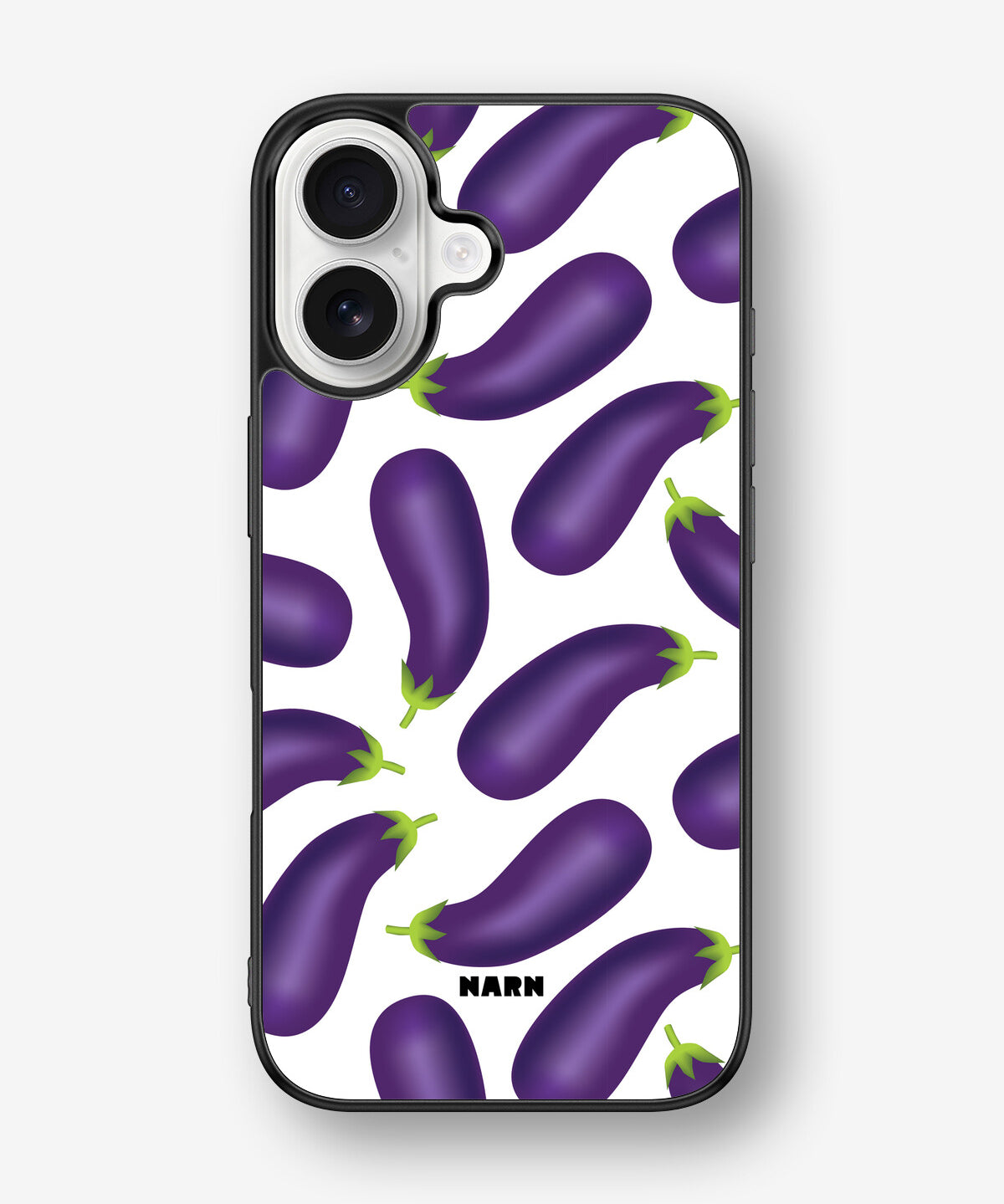 iPhone 16 Hard Case – Eggplant Pattern - View 1