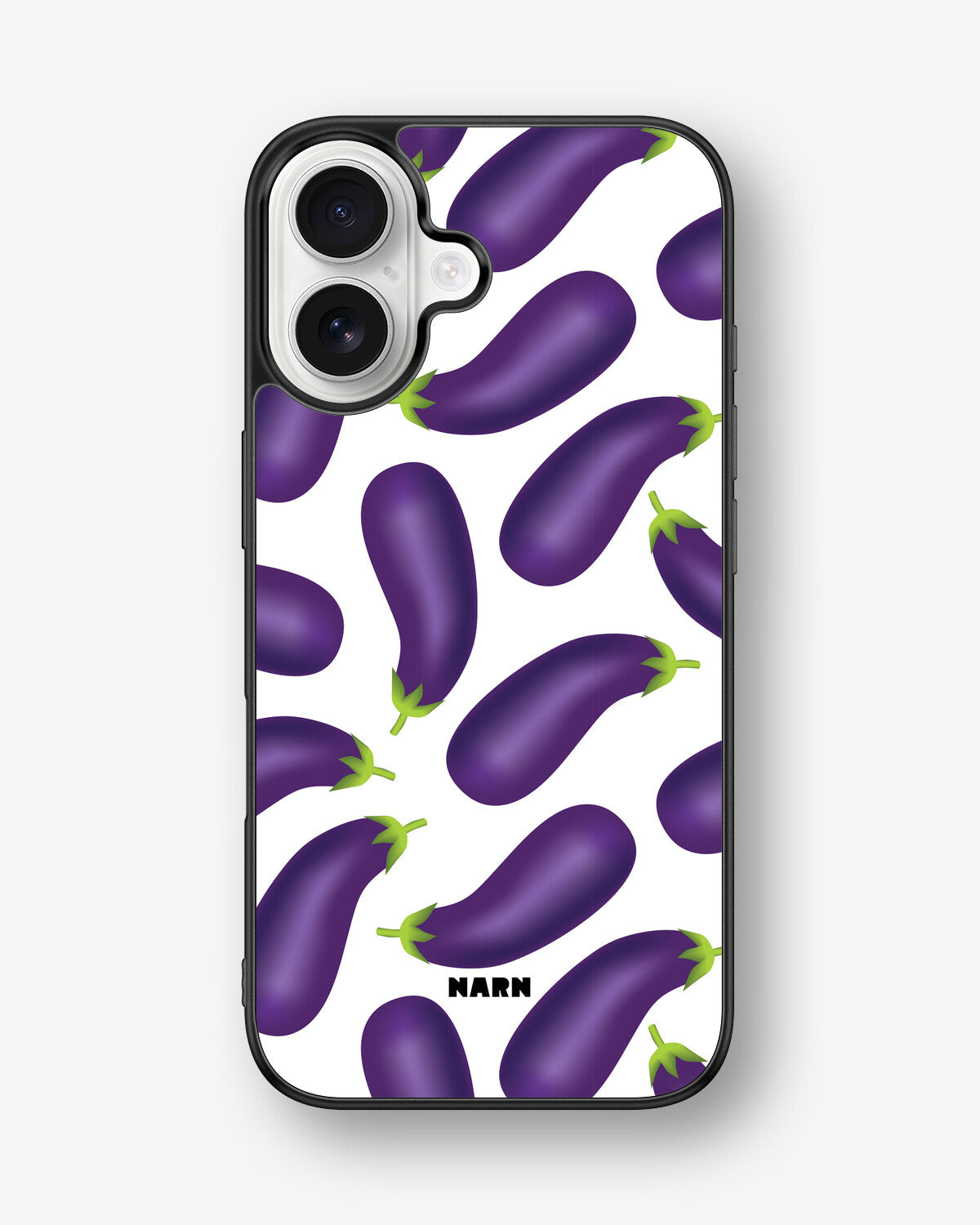 iPhone 16 Hard Case – Eggplant Pattern - View 1