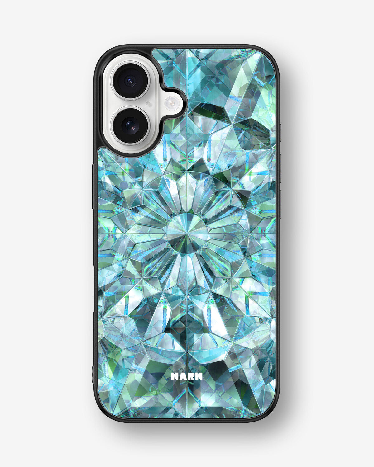 iPhone 16 Hard Case – Green Crystals - View 1