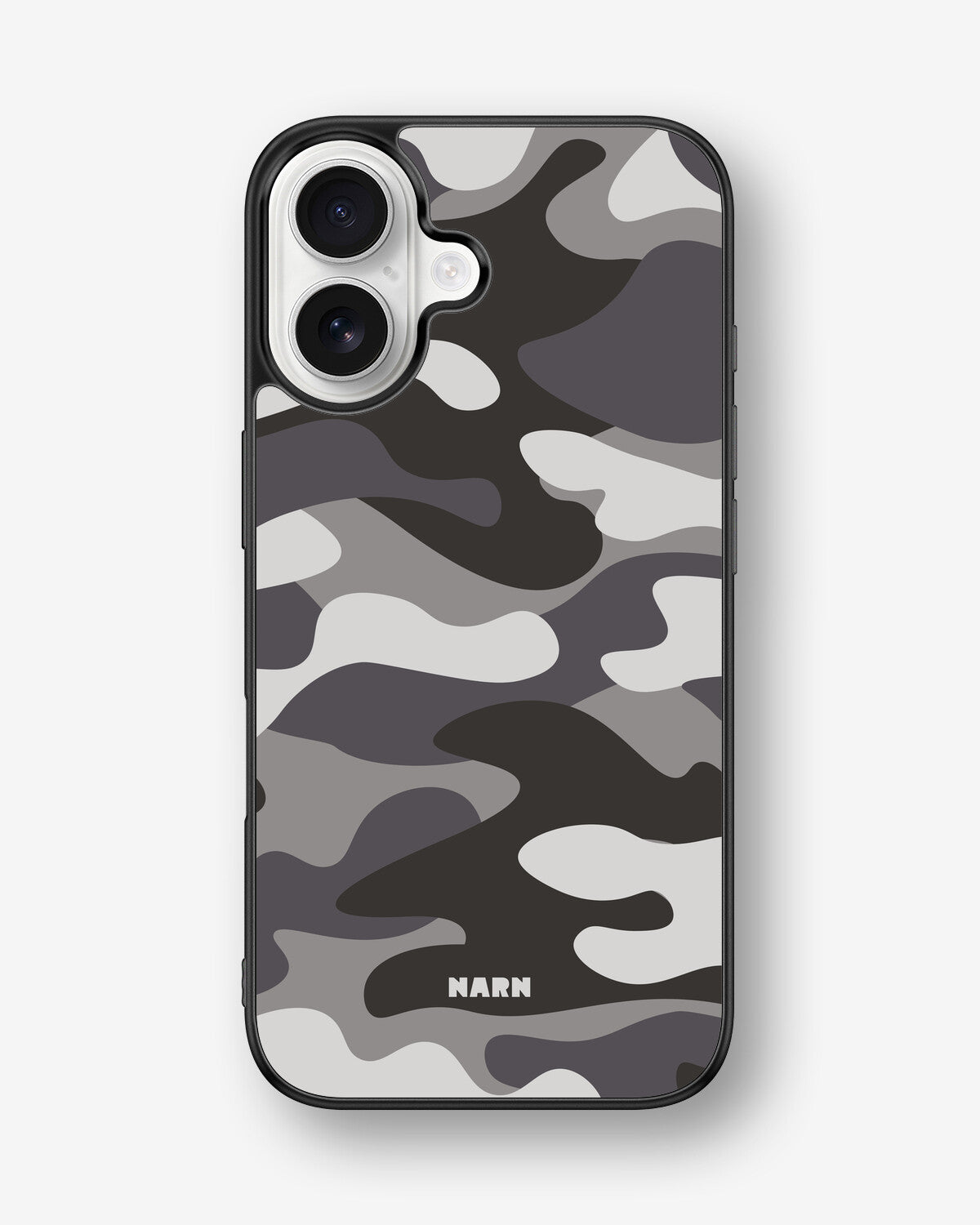 iPhone 16 Hard Case – Grey Camo - View 1