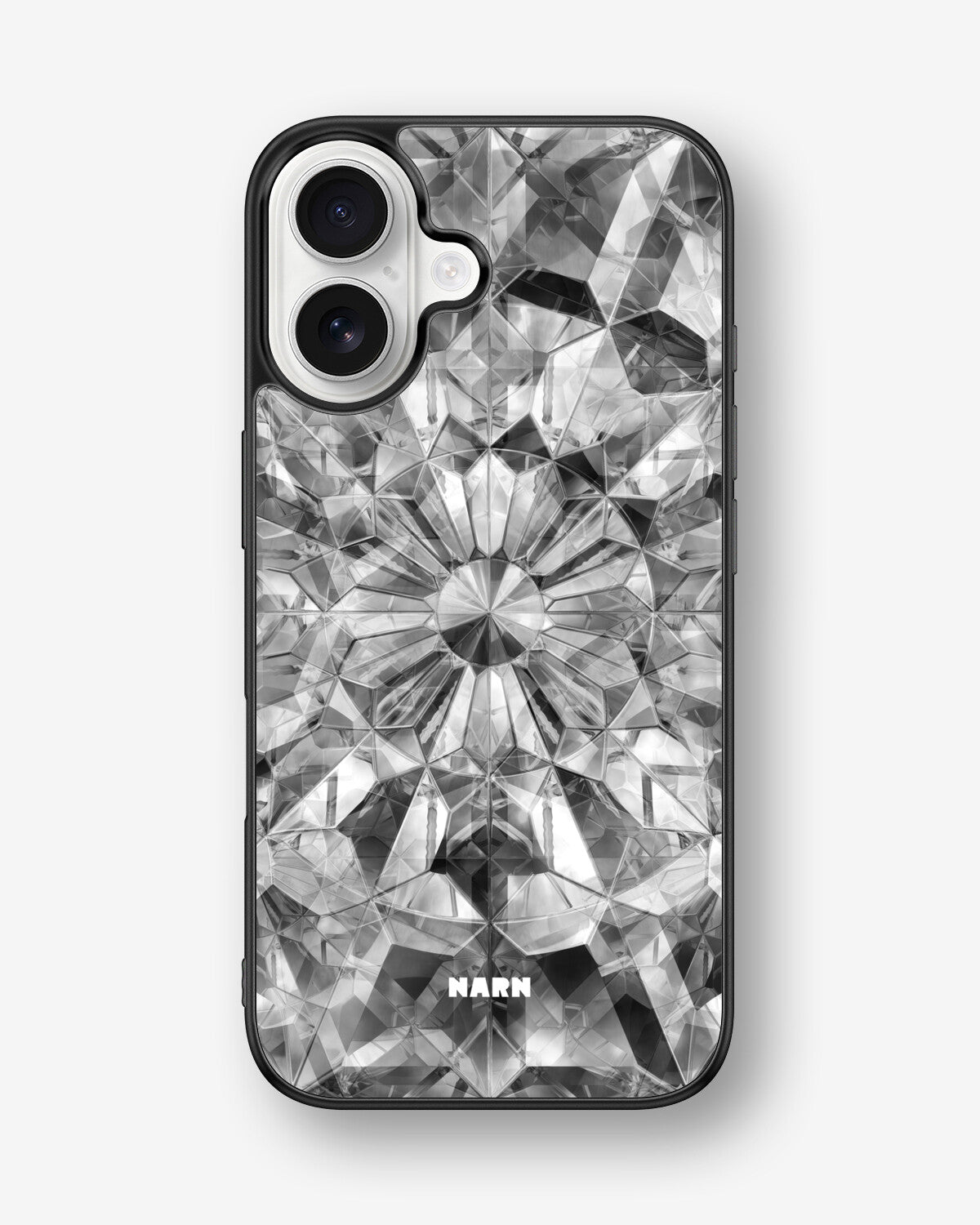 iPhone 16 Hard Case – Grey Crystals - View 1