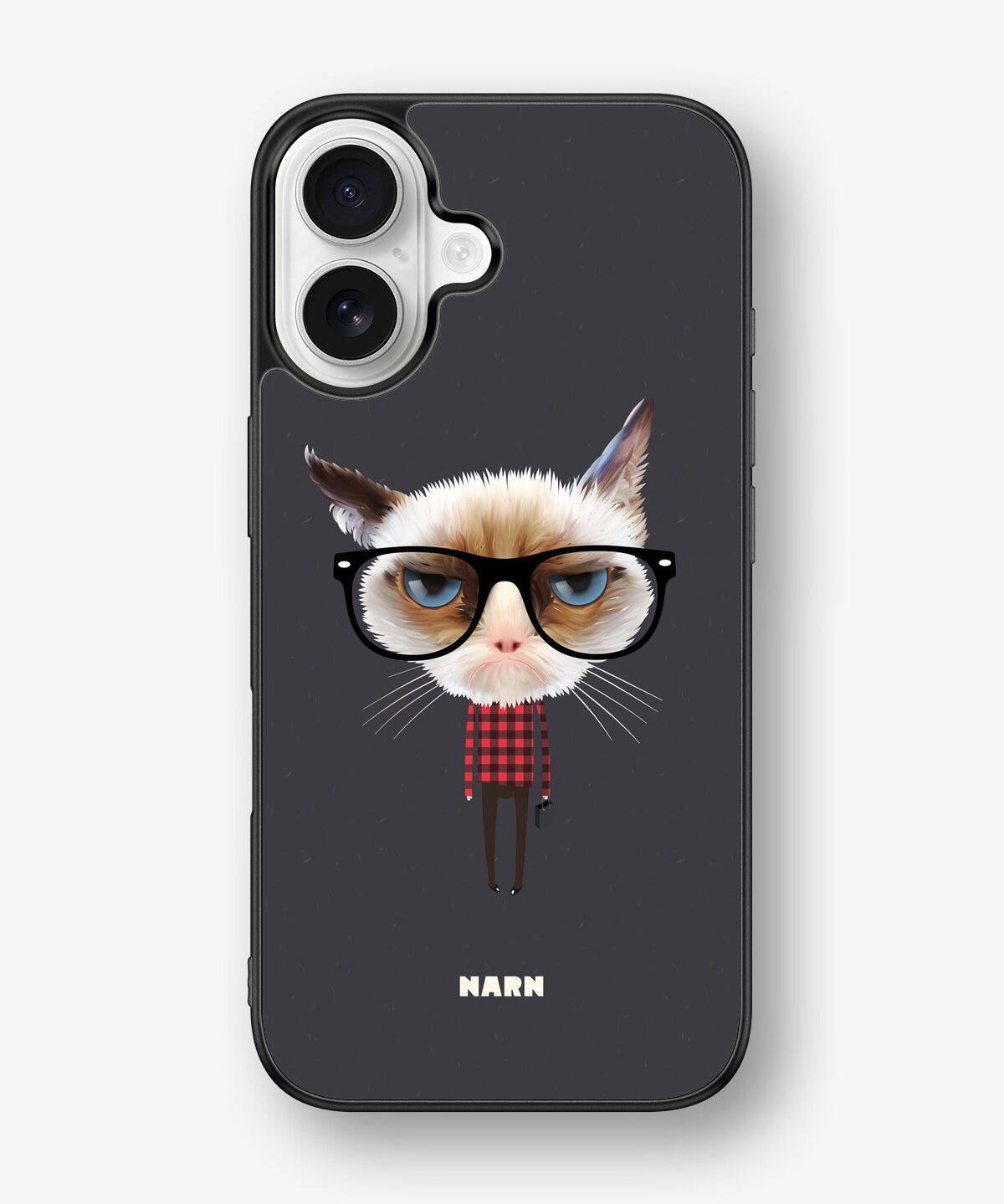 iPhone 16 Hard Case – Hipster Cat - View 1