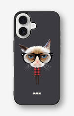 iPhone 16 Hard Case – Hipster Cat - View 1