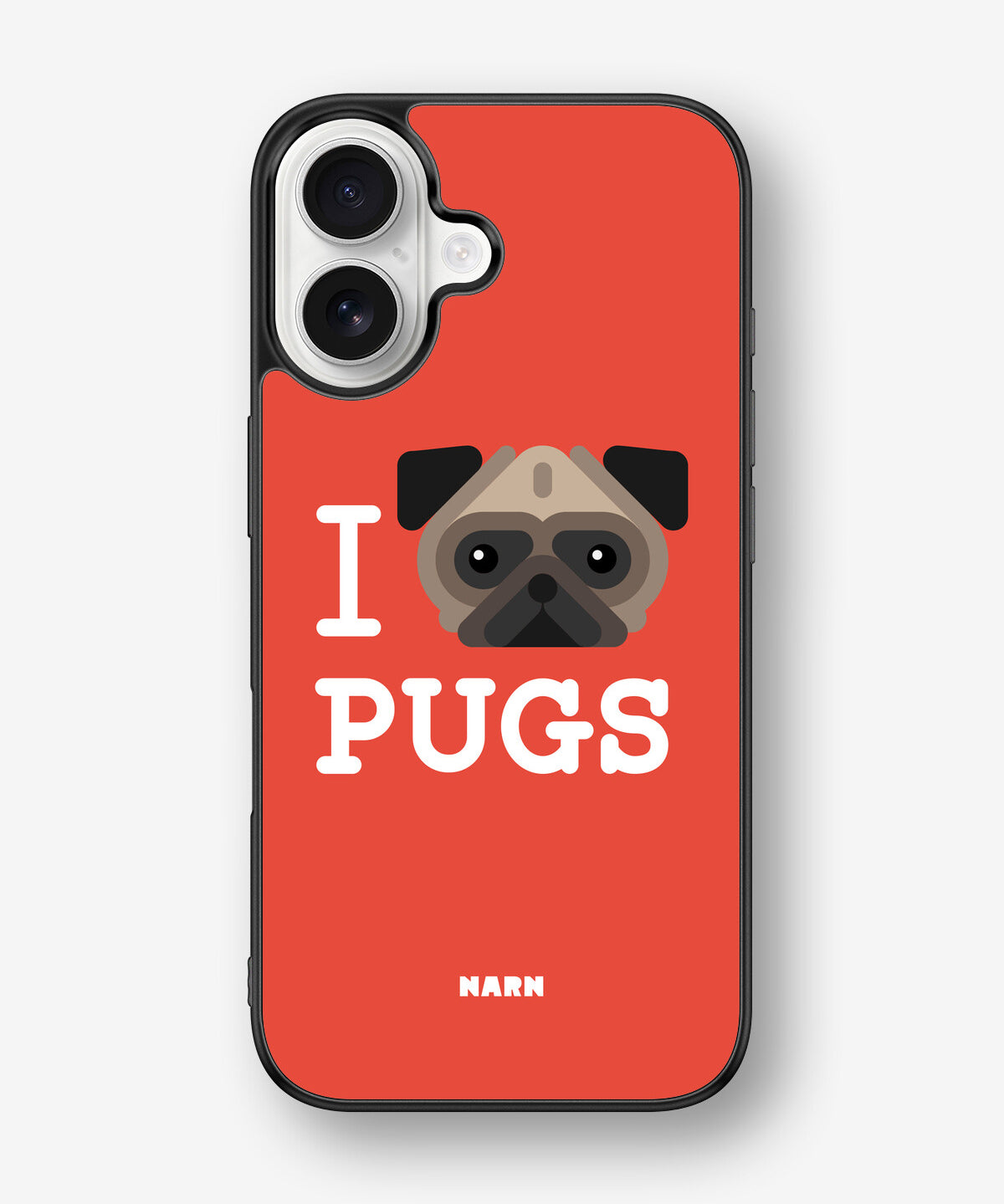 iPhone 16 Hard Case – I Love Pugs - View 1
