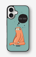 iPhone 16 Hard Case – Slow Down Sloth - View 1