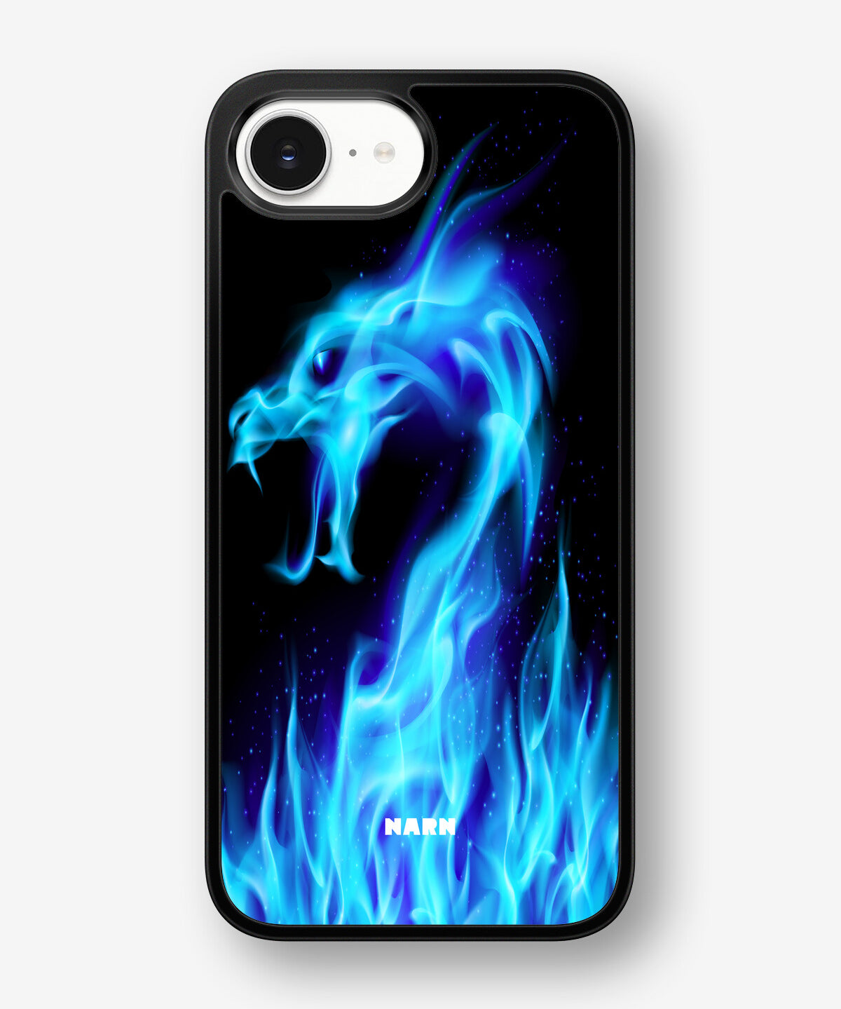 iPhone 16e Hard Case – Blue Flames Dragon - View 1