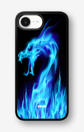 iPhone 16e Hard Case – Blue Flames Dragon - View 1