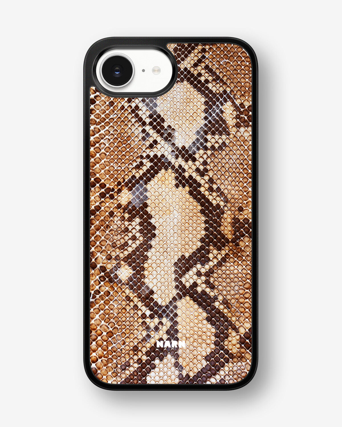 iPhone 16e Hard Case – Brown Snakeskin - View 1