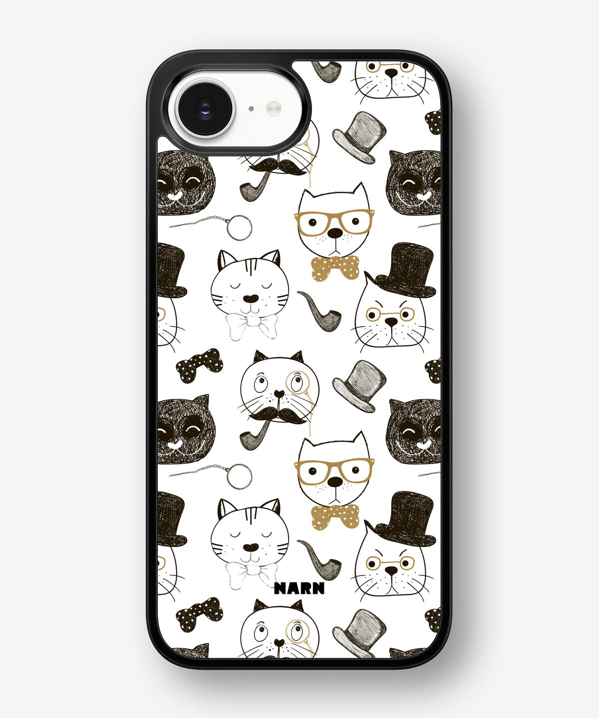 iPhone 16e Hard Case – Cartoon Cats - View 1