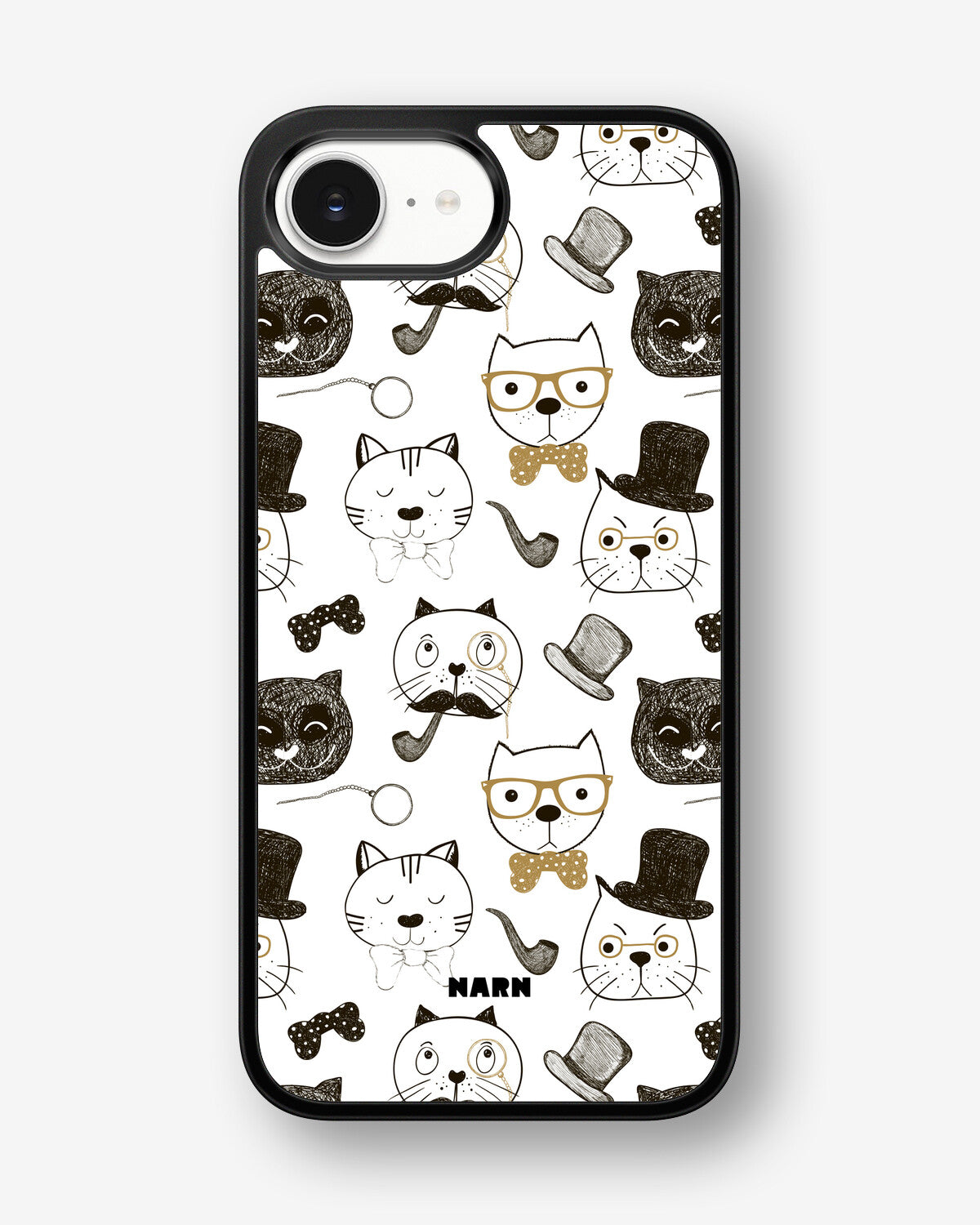 iPhone 16e Hard Case – Cartoon Cats - View 1