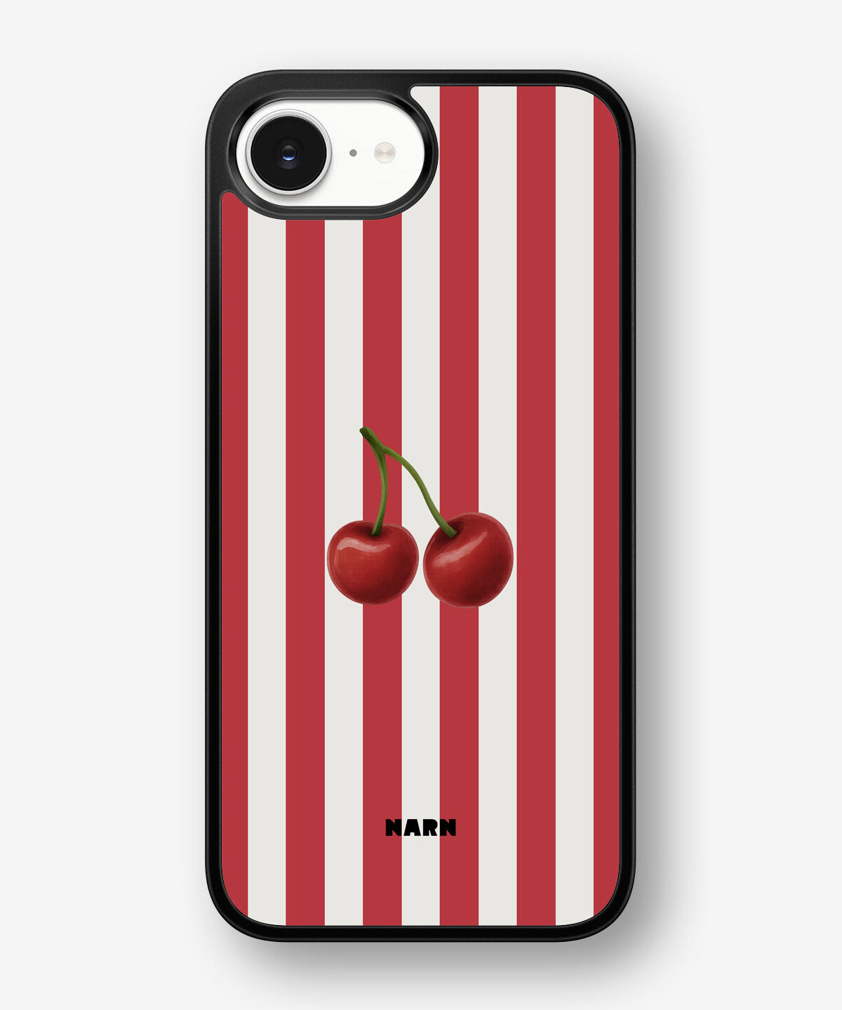 iPhone 16e Hard Case – Cherry Stripes - View 1