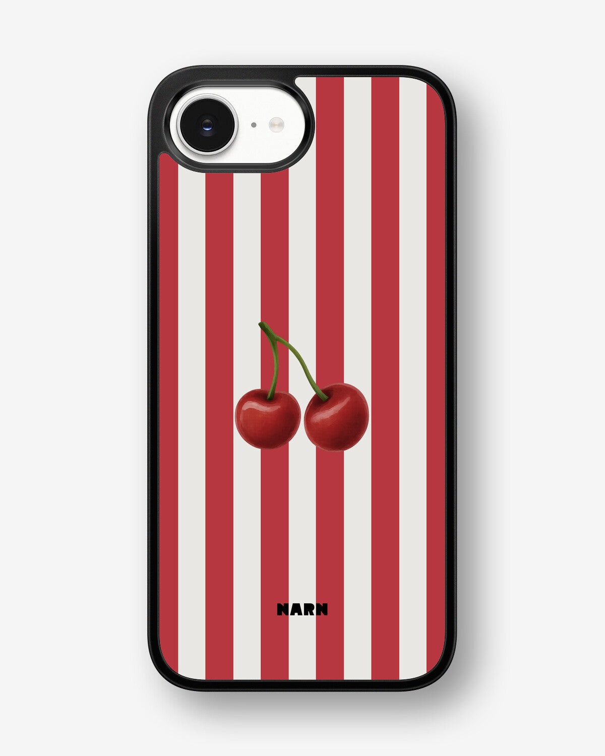 iPhone 16e Hard Case – Cherry Stripes - View 1