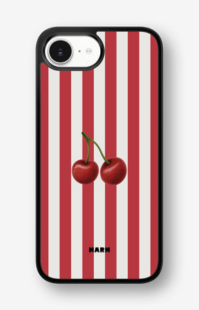 iPhone 16e Hard Case – Cherry Stripes - View 1