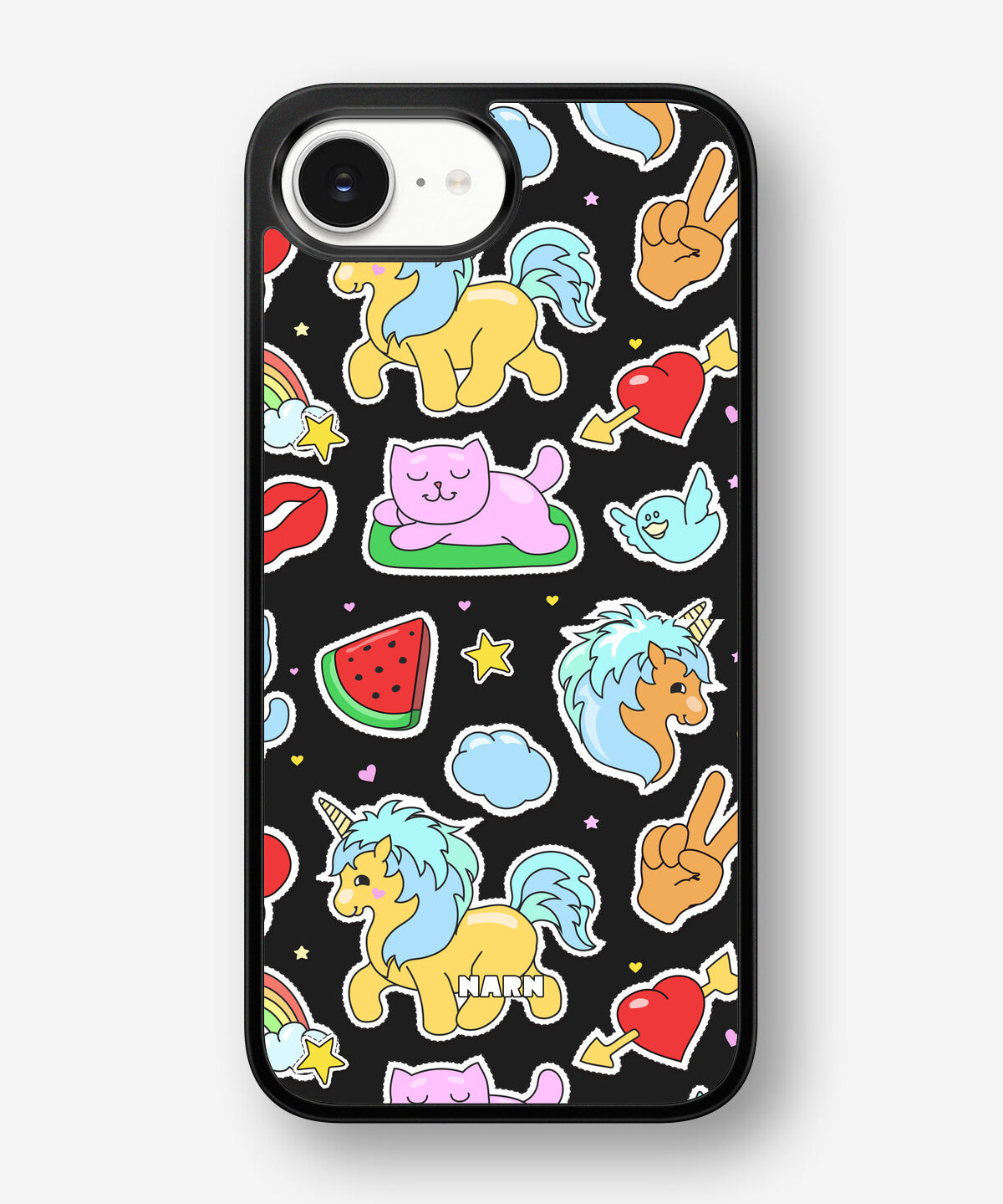 iPhone 16e Hard Case – Cute Stickers - View 1