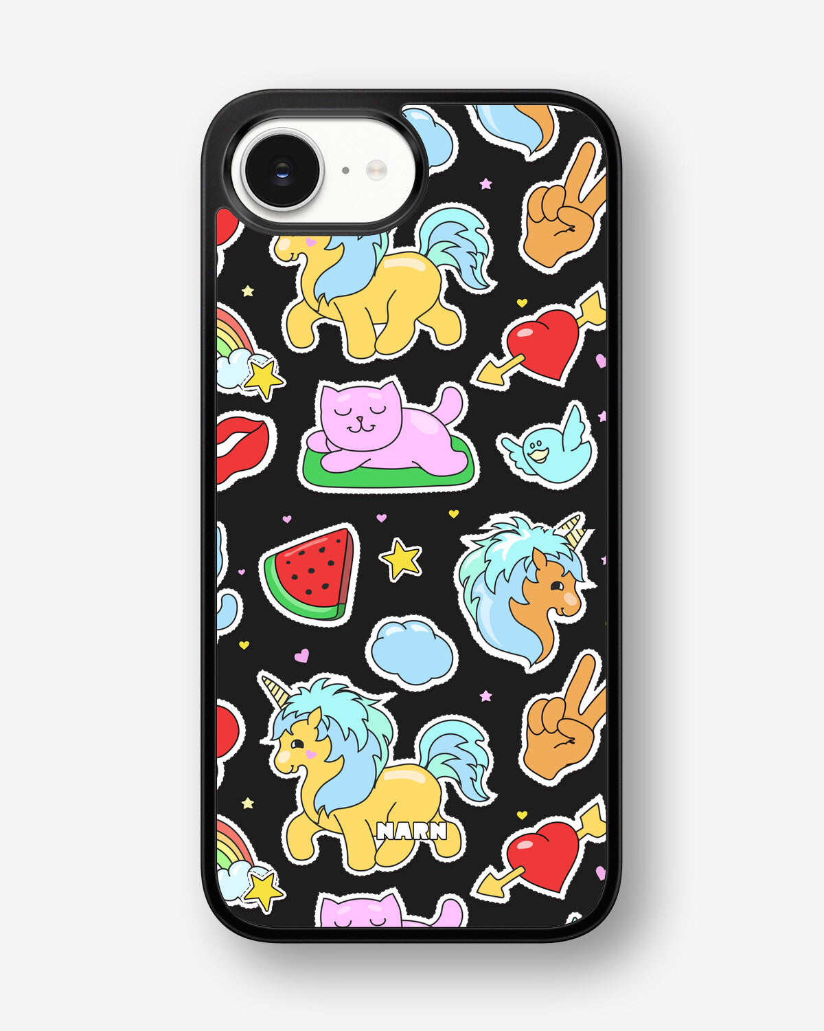 iPhone 16e Hard Case – Cute Stickers - View 1