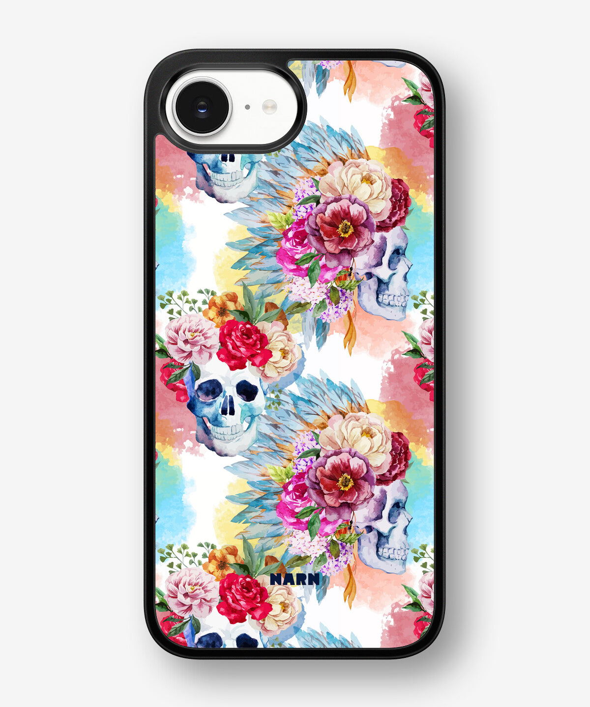 iPhone 16e Hard Case – Flowered Skulls - View 1