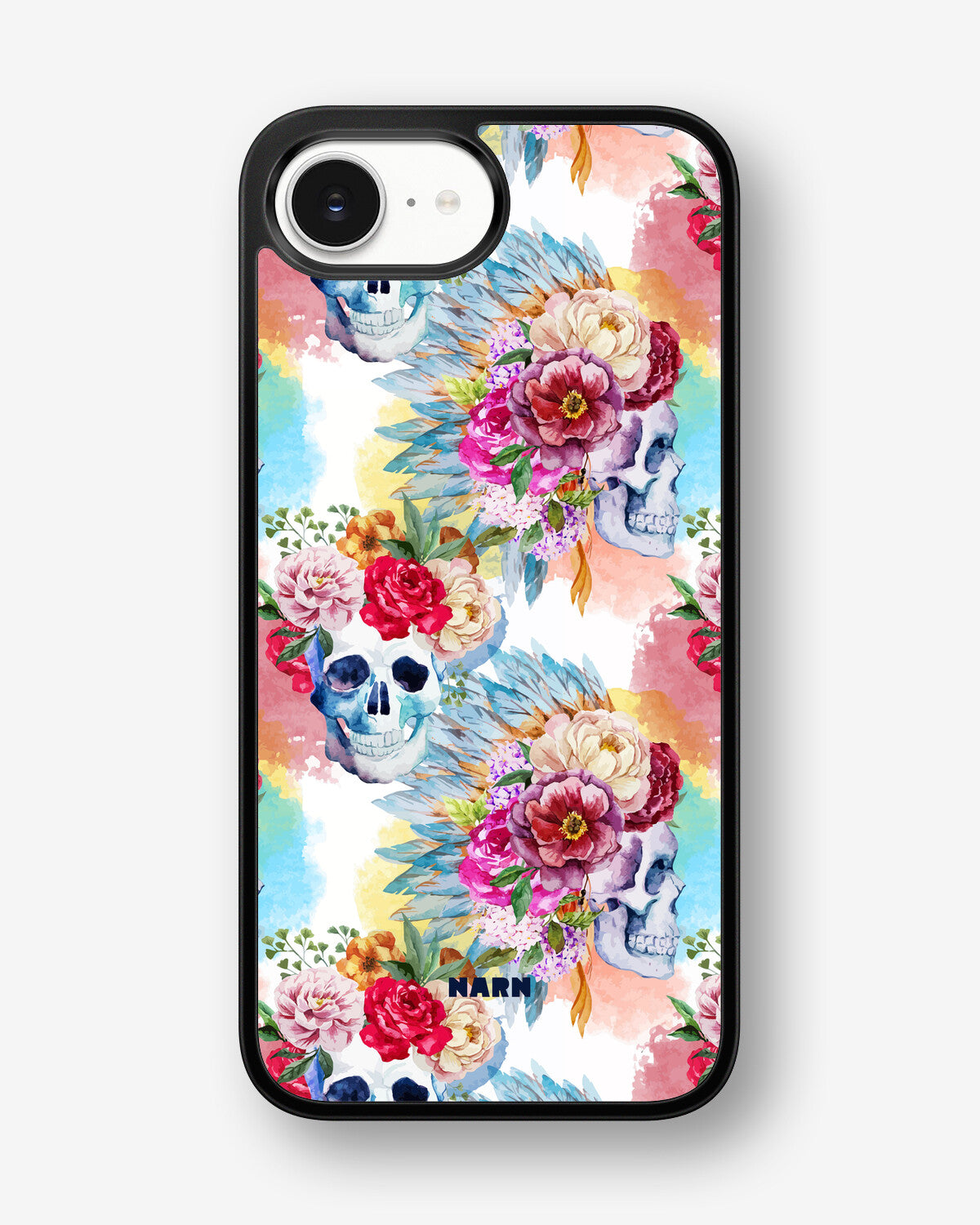 iPhone 16e Hard Case – Flowered Skulls - View 1
