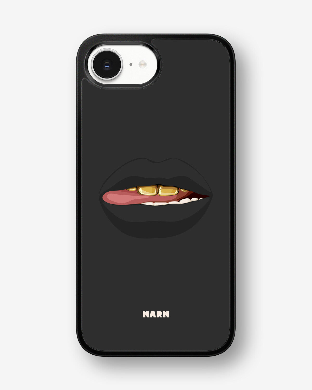 iPhone 16e Hard Case – Golden Lips - View 1