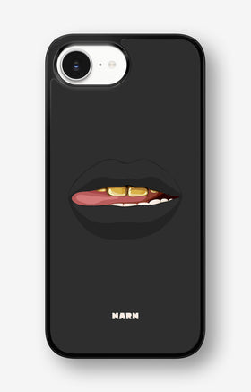 iPhone 16e Hard Case – Golden Lips - View 1