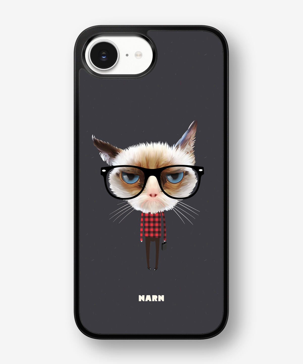iPhone 16e Hard Case – Hipster Cat - View 1