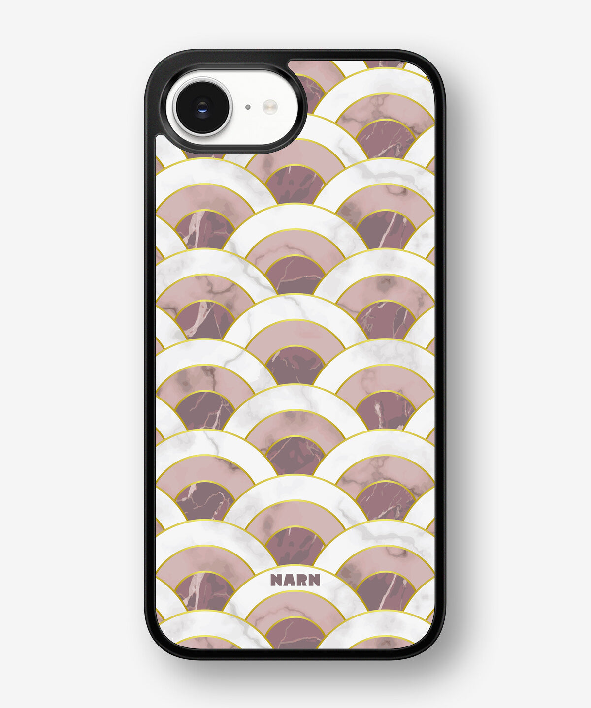 iPhone 16e Hard Case – Pink Marble Waves - View 1