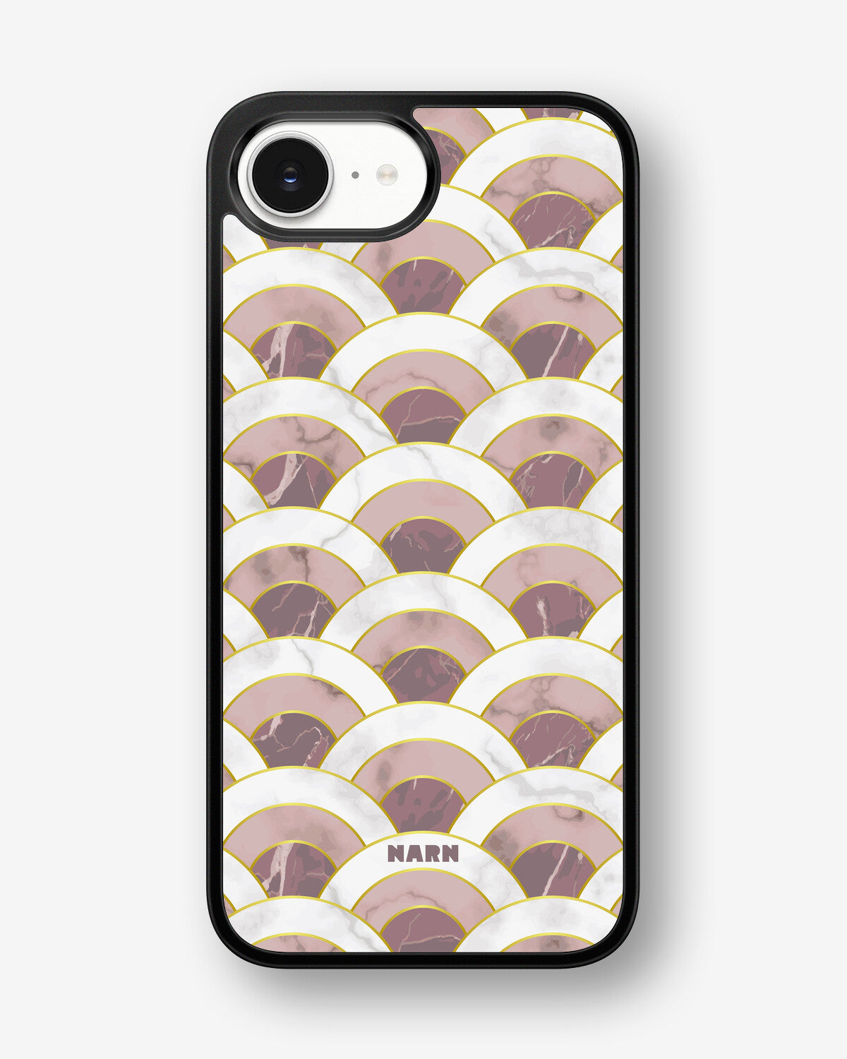 iPhone 16e Hard Case – Pink Marble Waves - View 1