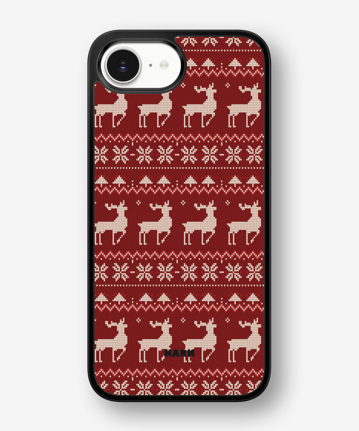 iPhone 16e Hard Case – Reindeer Knit - View 1