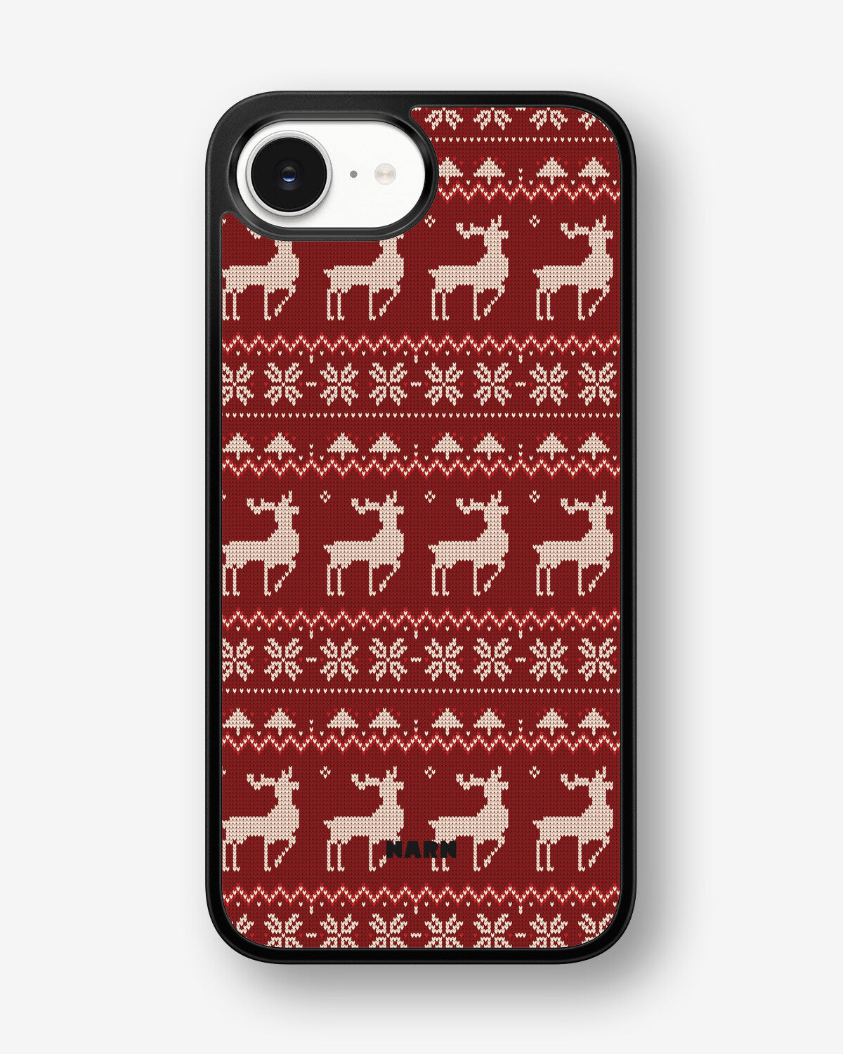 iPhone 16e Hard Case – Reindeer Knit - View 1