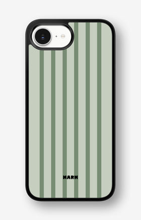 iPhone 16e Hard Case – Sage Stripes - View 1
