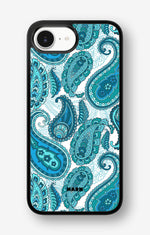 iPhone 16e Hard Case – Turquoise Paisley - View 1