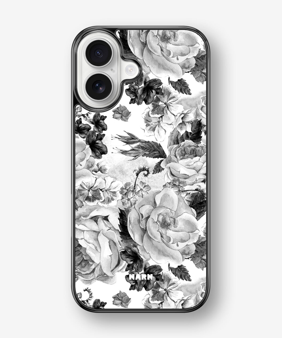 iPhone 17 Hard Case – Black & White Bloom - View 1