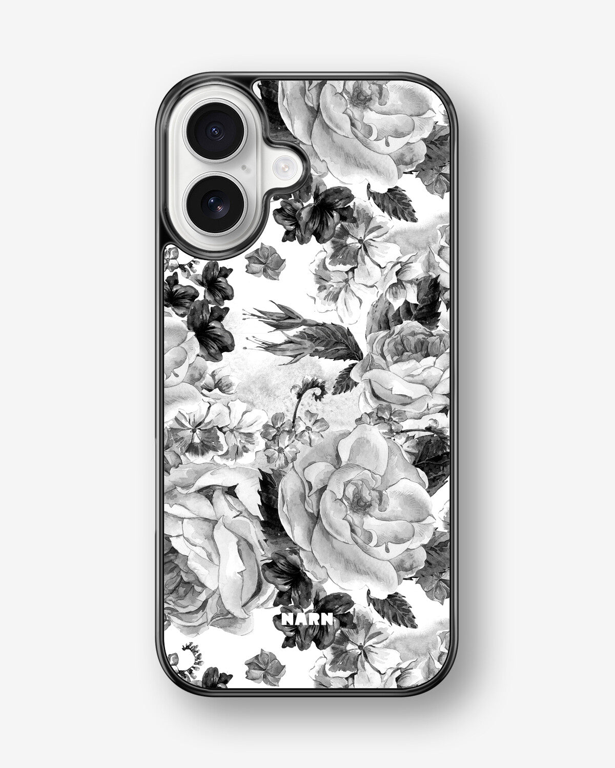 iPhone 17 Hard Case – Black & White Bloom - View 1